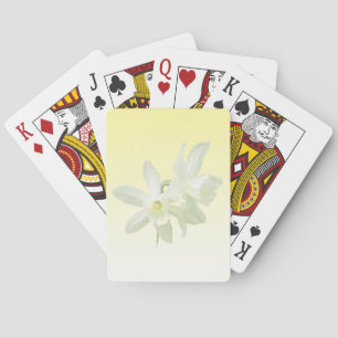 Jeu De Cartes Fleurs de jonquilles blanches sur cartes Jaunes