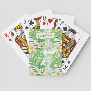 Jeu De Cartes Fleurs de l'île et Feuilles Monstera Personnalisé