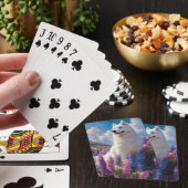 Jeu De Cartes Fleurs de lupine violette de chien Samoyé (In Situ)
