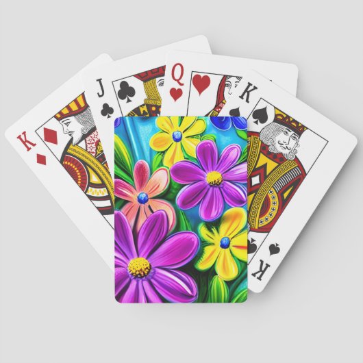 Jeu De Cartes Fleurs de marguerite colorées (dos)