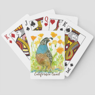 Jeu De Cartes Fleurs de pavot d'état de la caille de Californie