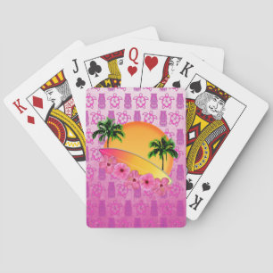 Jeu De Cartes Fleurs de planche de surf et de ketmie