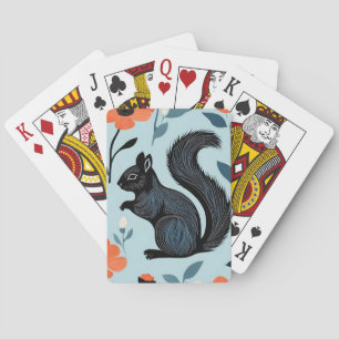 Jeu De Cartes Fleurs de printemps écureuil Art