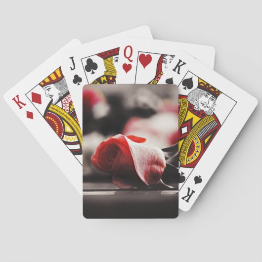Jeu De Cartes Fleurs de rose romantique (dos)