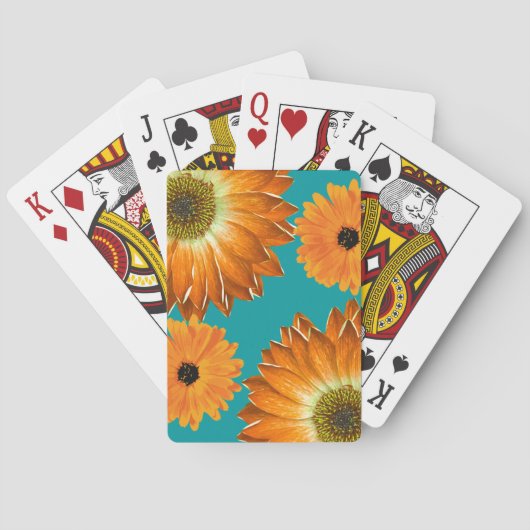 Jeu De Cartes Fleurs de soleil élégantes (dos)