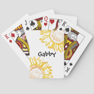Jeu De Cartes Fleurs de soleil Jaune de néon personnalisées