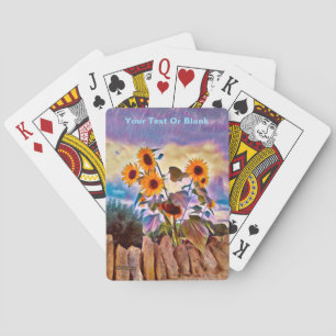 Jeu De Cartes Fleurs de soleil sur mur de roche
