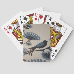JEU DE CARTES FLEURS D'OISEAUX BLUEBRES