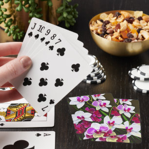 Jeu De Cartes Fleurs d'orchidées blanches et roses