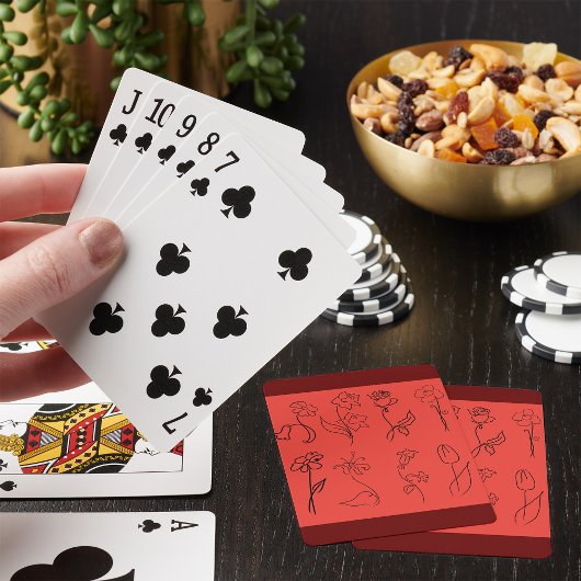 Jeu De Cartes Fleurs esquissées