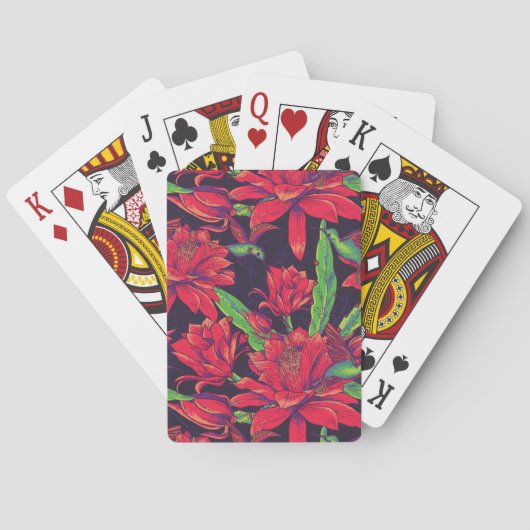 Jeu De Cartes Fleurs et colibris (dos)