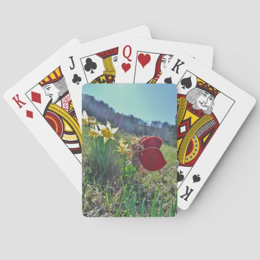 Jeu De Cartes Fleurs et fleurs jaunes (dos)