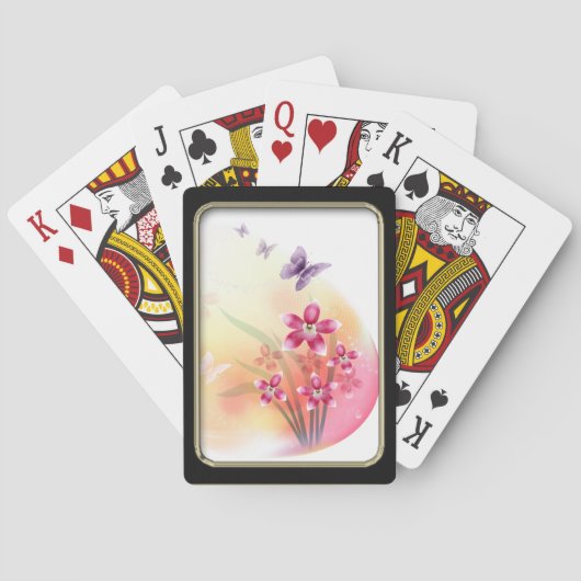 Jeu De Cartes Fleurs et papillons Jouer des cartes (dos)