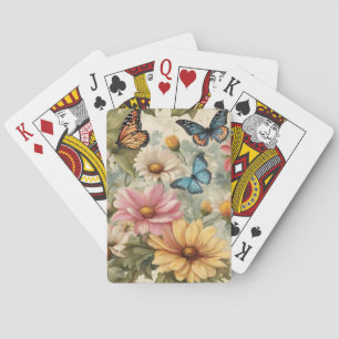 Jeu De Cartes Fleurs Et Papillons Oeuvre D'Art
