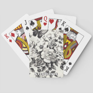 Jeu De Cartes Fleurs et papillons rustiques - Papier vieilli (3)