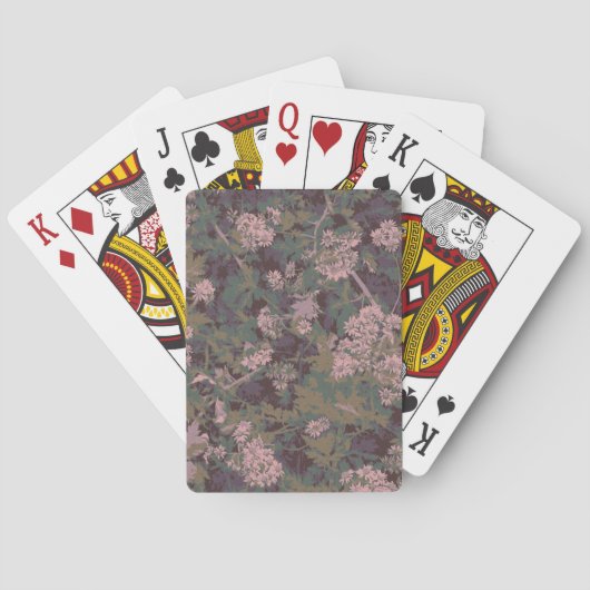 Jeu De Cartes Fleurs, feuilles et camouflage (dos)