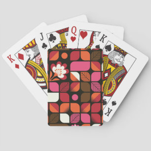 Jeu De Cartes Fleurs Feuilles géométriques Motif sans couture