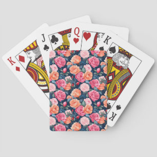 Jeu De Cartes Fleurs florales roses Motif-80037
