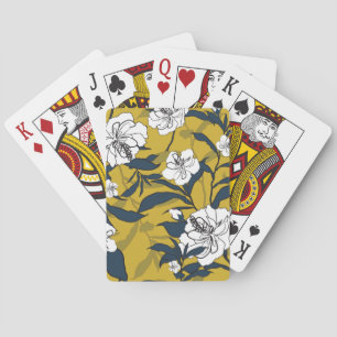 Jeu De Cartes Fleurs florissantes : Vintage Jaune sans couture.