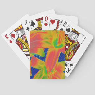 Jeu De Cartes fleurs fluorescentes