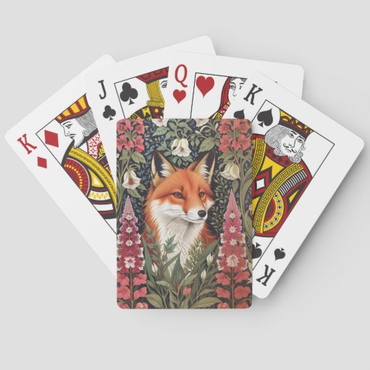 Jeu De Cartes Fleurs Fox et Foxglove William Morris Inspiré (dos)