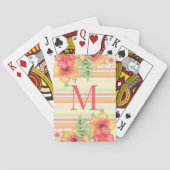 Jeu De Cartes Fleurs hawaïennes ensoleillées d'été sur Motif ray (dos)