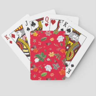 Jeu De Cartes Fleurs jaunes et roses blanches 13