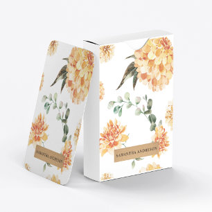 Jeu De Cartes Fleurs Jaunes Modernes & Cadeau Personnalisé Kraft