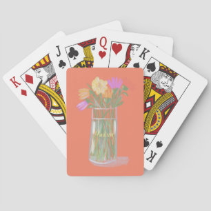 Jeu De Cartes Fleurs joyeuses et sucrées +Nom personnalisé