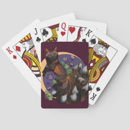Jeu De Cartes Fleurs Kitsune et Columbine (dos)