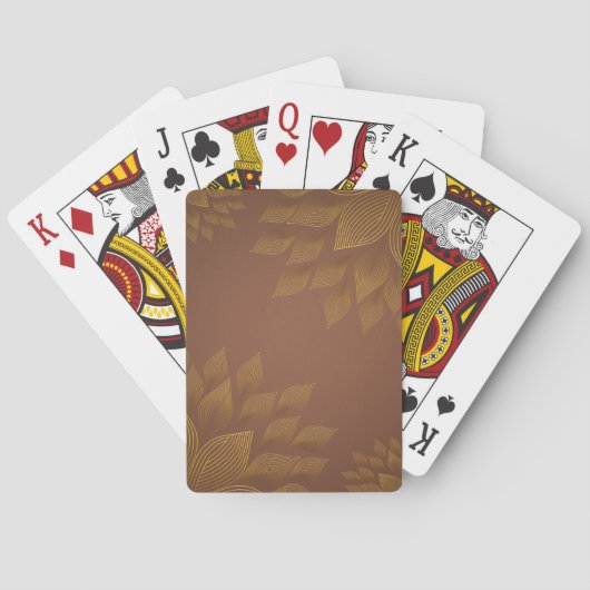 Jeu De Cartes Fleurs Marron et Or (dos)