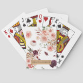Jeu De Cartes Fleurs Pastel Modernes & Cadeau Personnalisé Kraft (dos)