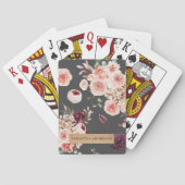 Jeu De Cartes Fleurs Pastel Modernes & Cadeau Personnalisé Kraft (dos)