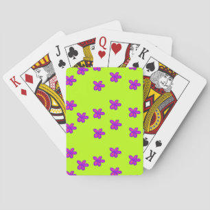 Jeu De Cartes fleurs peintes sur vert