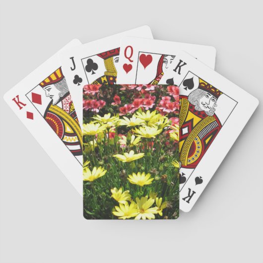 Jeu De Cartes Fleurs rose et jaune - (dos)