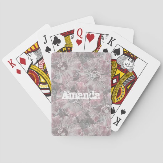 Jeu De Cartes Fleurs rose monogramme (dos)