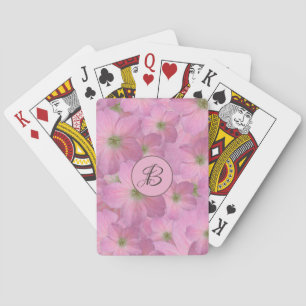Jeu De Cartes Fleurs roses douces de jardin avec le monogramme