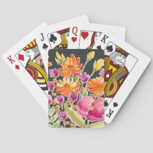 Jeu De Cartes Fleurs roses et oranges de rassemblement splendide