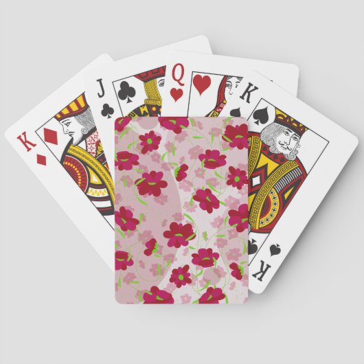Jeu De Cartes Fleurs roses et rouges - Floral (dos)