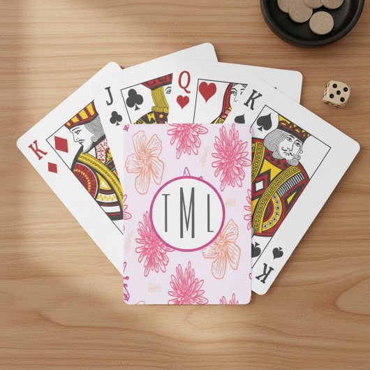 Jeu De Cartes Fleurs roses personnalisées