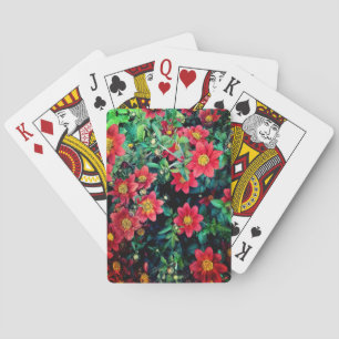 Jeu De Cartes Fleurs rouges