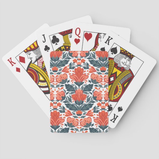 Jeu De Cartes Fleurs rouges décoratives (dos)