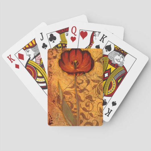 Jeu De Cartes Fleurs rouges I (dos)