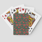 Jeu De Cartes Fleurs rouges sur un Arrière - plan vert (dos)