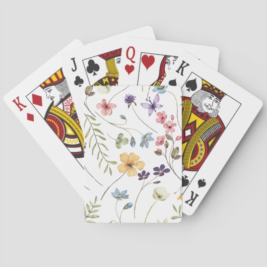 Jeu De Cartes Fleurs sauvages aquarelle | (dos)