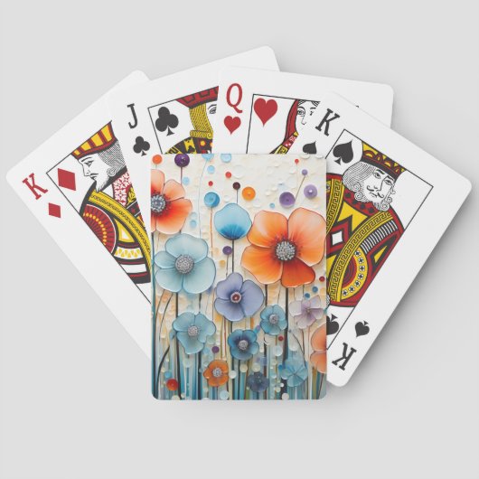 Jeu De Cartes Fleurs sauvages de prairie en fleurs enchantés (dos)
