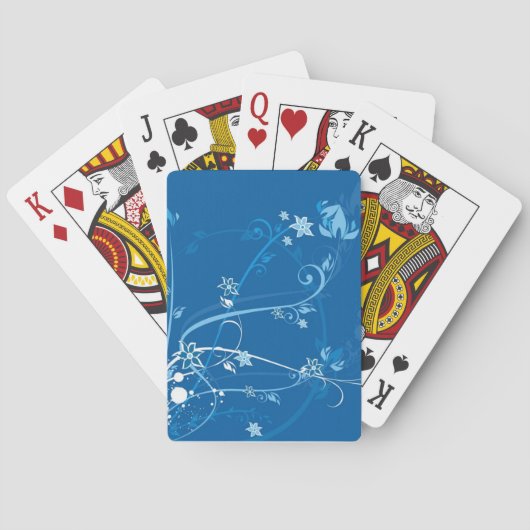 Jeu De Cartes Fleurs sur bleu (dos)