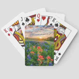 Jeu De Cartes Fleurs   Texas Bluebonnets & Indian Paintbrush