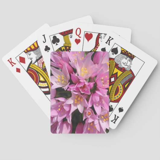 Jeu De Cartes Fleurs tropicales roses et jaunes (dos)