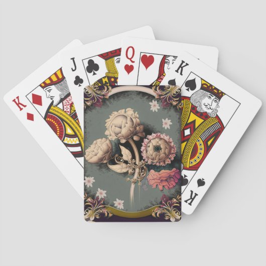 Jeu De Cartes Fleurs vintages (dos)